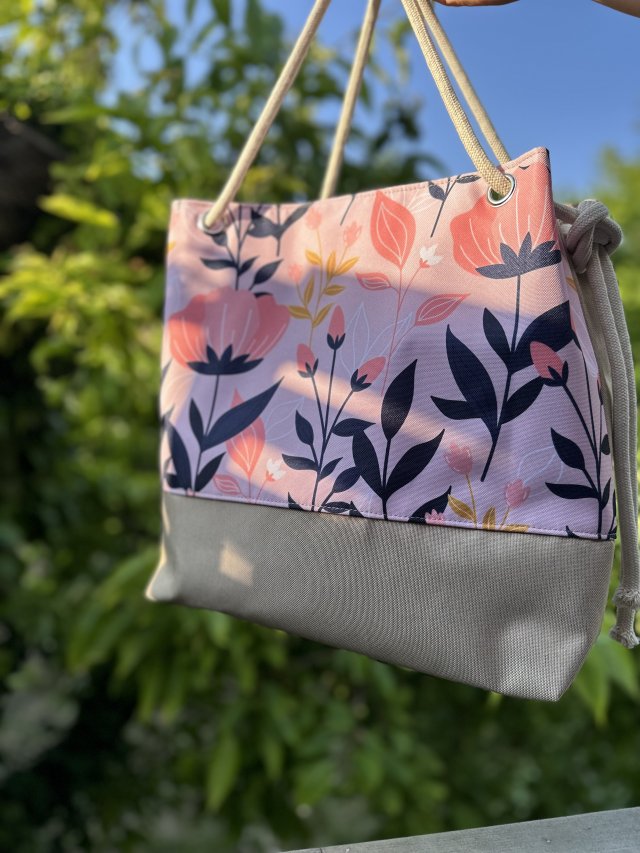 Torebka bucket bag na lato - worek wzory letnie