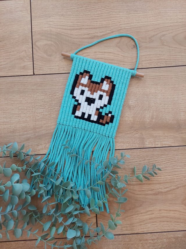 Makrama makatka PIESEK miętowy