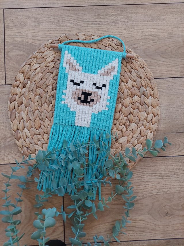 Makrama makatka ALPAKA / LAMA miętowy