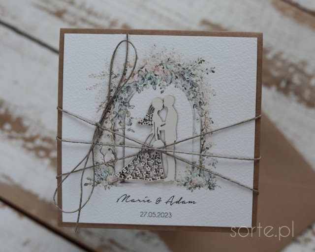 Kartka na ślub boho z personalizacją
