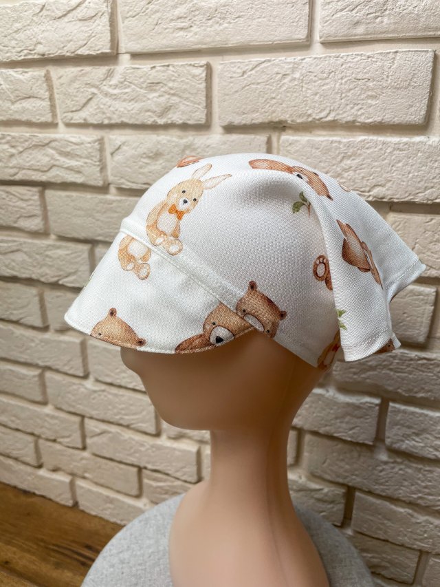 chustka na głowę czapka z daszkiem bambusowa na wiązanie czepeczka chusteczka na głowę