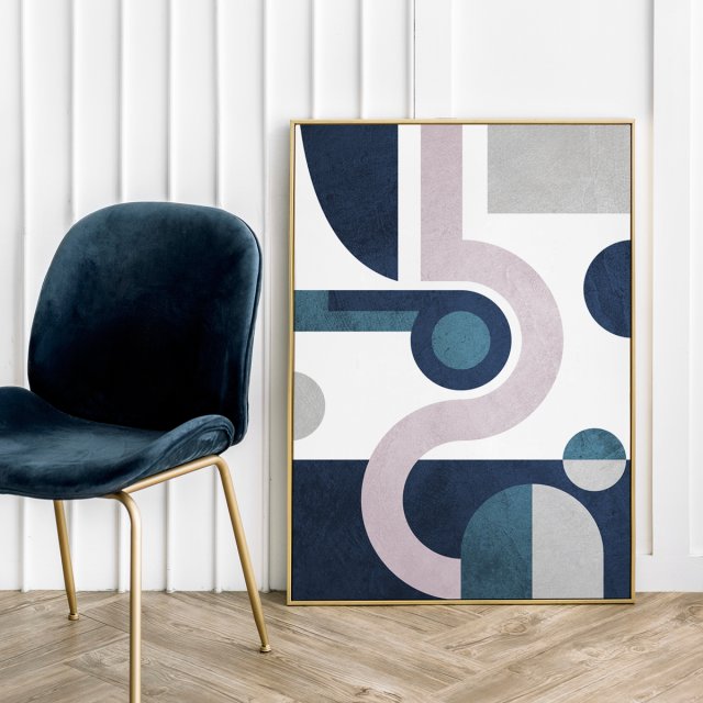 Plakat geometria blue 50x70cm B2