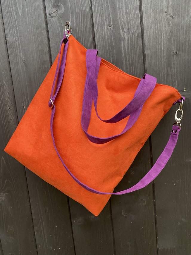 Torba hobo XXL - pomarańcz, fiolet