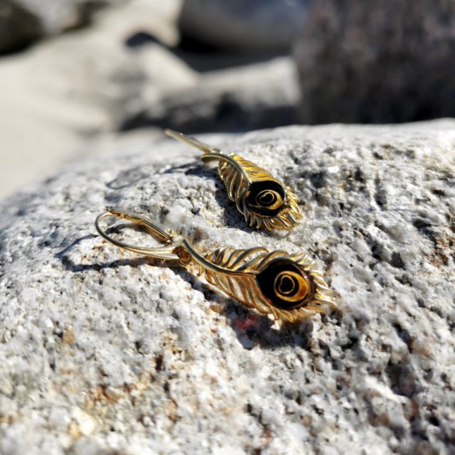 KOLCZYKI PAWIE PIÓRO