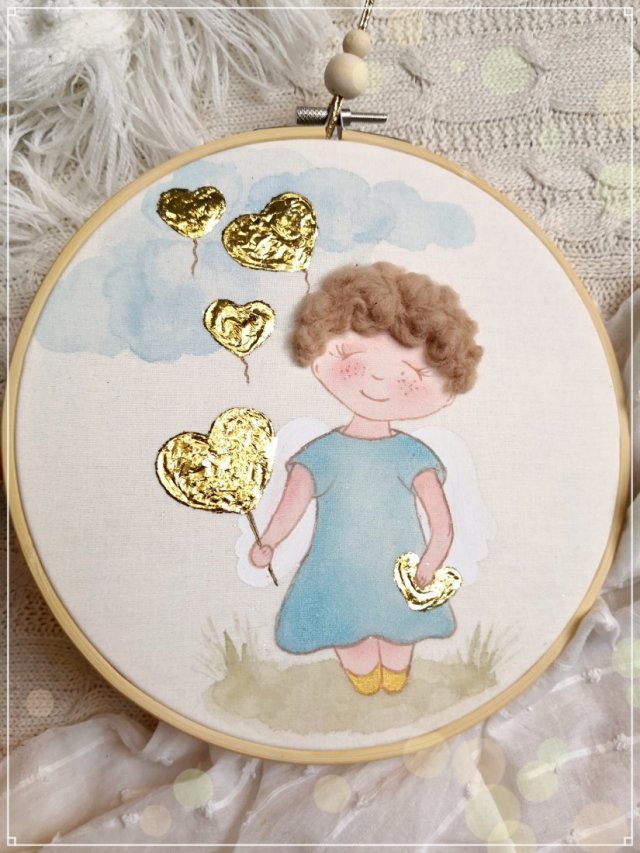 Anioł Stróż dla dziecka, ręcznie malowany obrazek
