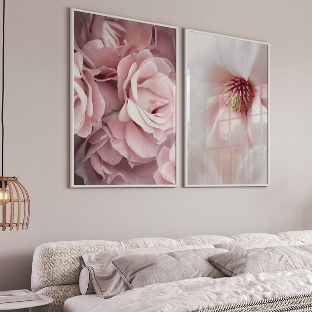 Zestaw plakatów - 50x70 cm Róża i Magnolia