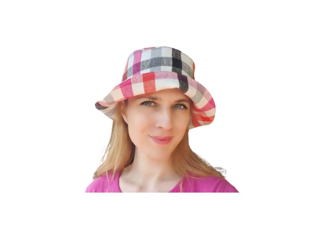 lniany kapelusz kubełkowy czapka rybacka kapelusik beżowy bucket hat