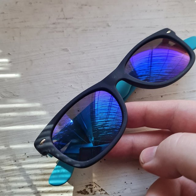 Okulary przeciwsłoneczne Owlet nowe lustrzane niebieskie