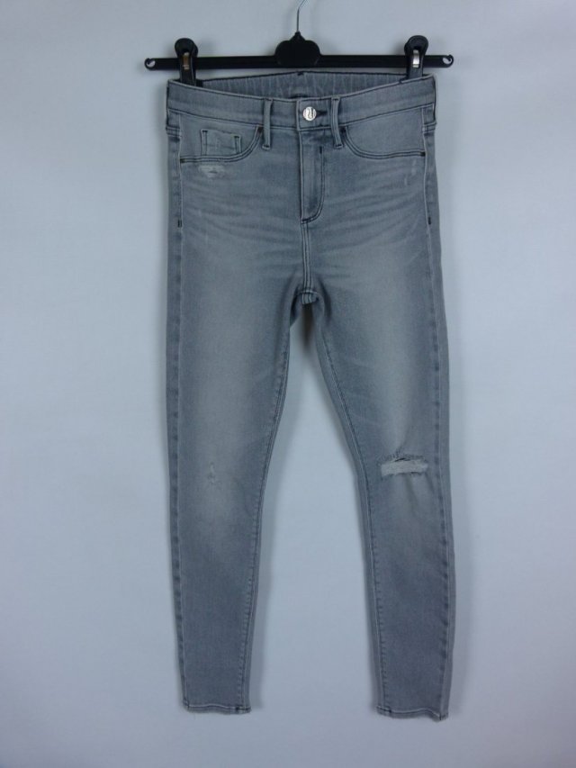 River Island szare spodnie jeans dziury / 34
