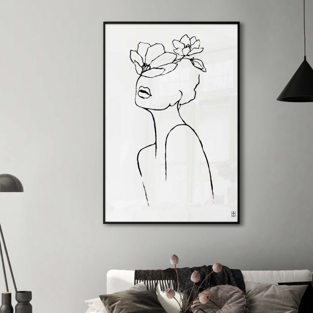 Plakat 40x50 cm - kobieta line art