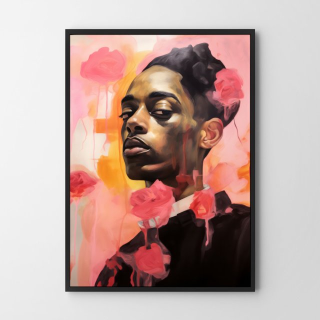 Plakat Mężczyzna portret kolor 30x40 cm