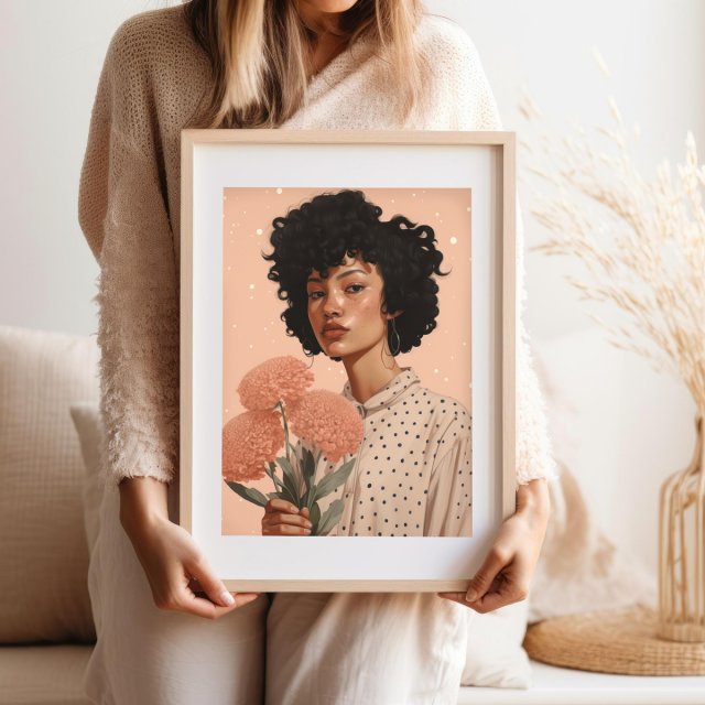 Plakat Dziewczyna portret kolor 40x50 cm