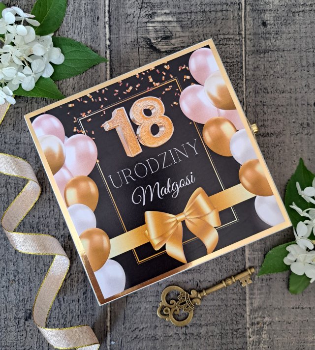18 urodziny, drewniane kartki z życzeniami