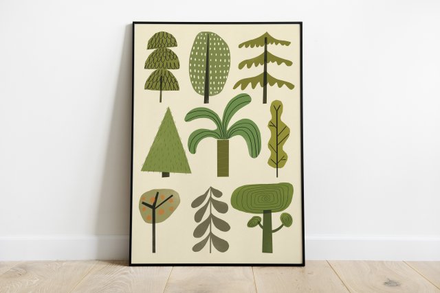 Plakat 42 x 59,4 cm Zielone drzewa