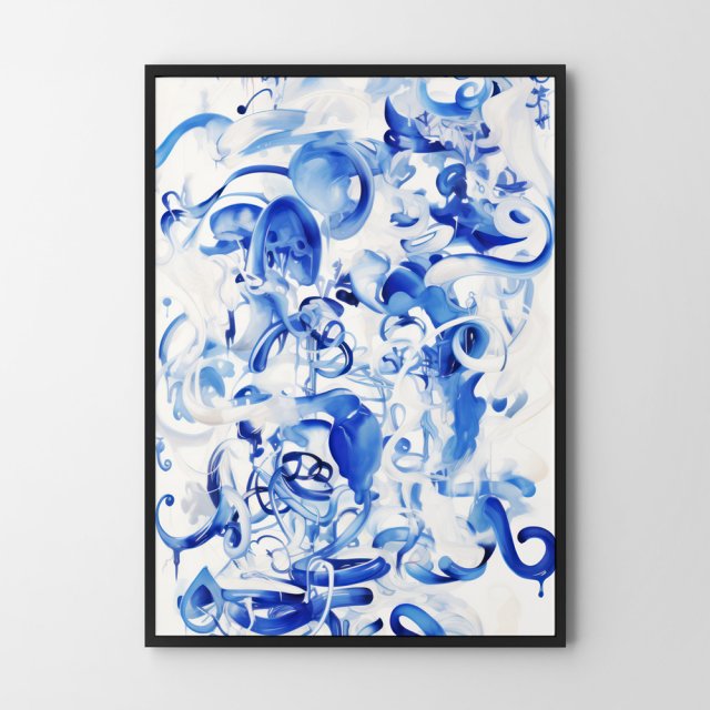 PLAKAT Loftowa abstrakcja blue - A4