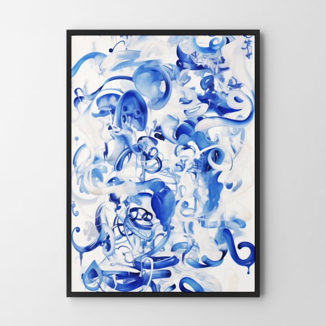 PLAKAT Loftowa abstrakcja blue - 30x40 cm