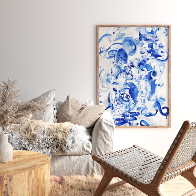 PLAKAT Loftowa abstrakcja blue - 40x50 cm
