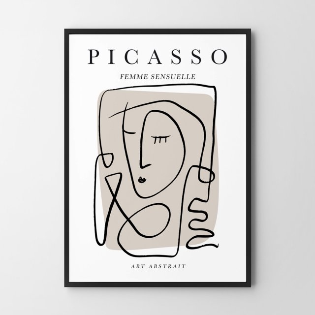 Plakat W stylu Picasso szkic kobiety - format A4