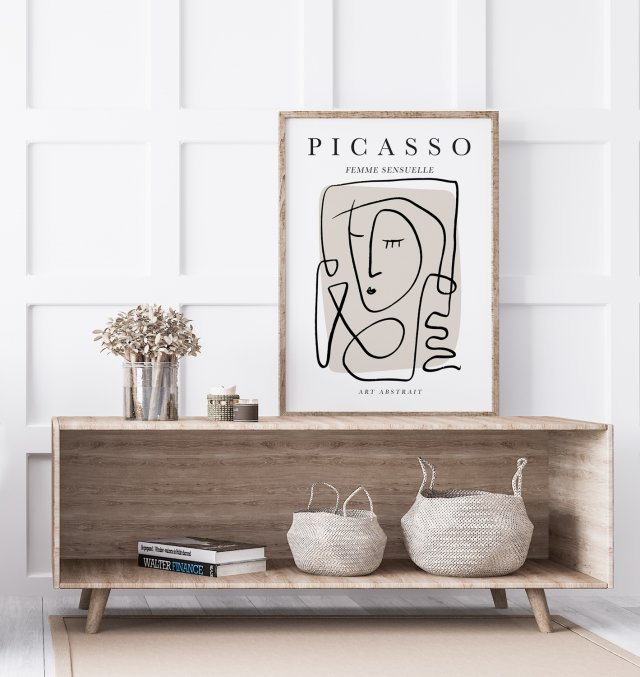 Plakat W stylu Picasso szkic kobiety - format 40x50 cm