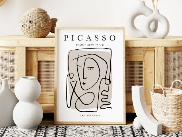 Plakat W stylu Picasso szkic kobiety - format 61x91 cm