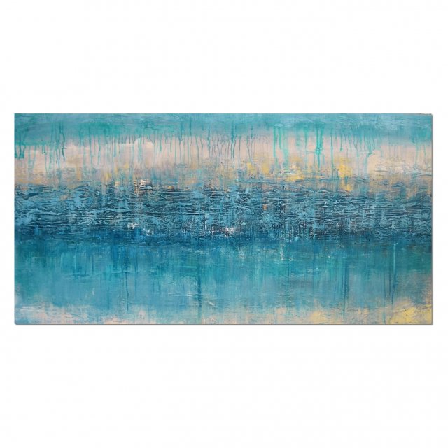 Blue lagoon /4/, abstrakcja obraz ręcznie malowany