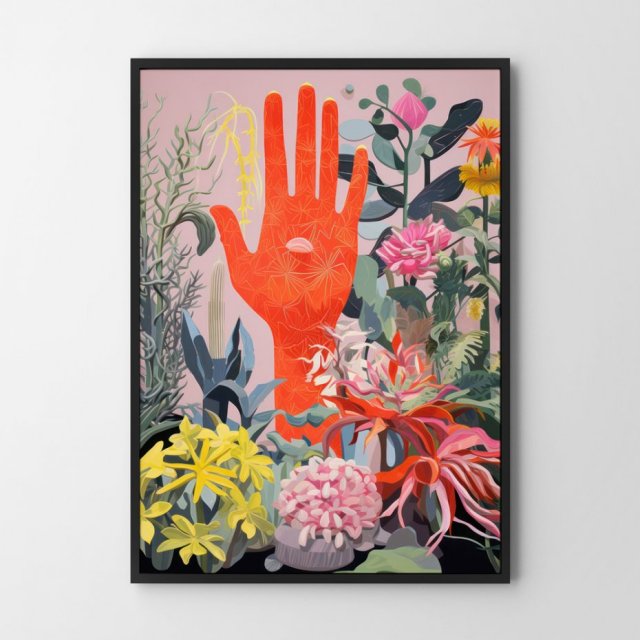 Plakat Pomocna dłoń kolor kolaż - format 30x40 cm