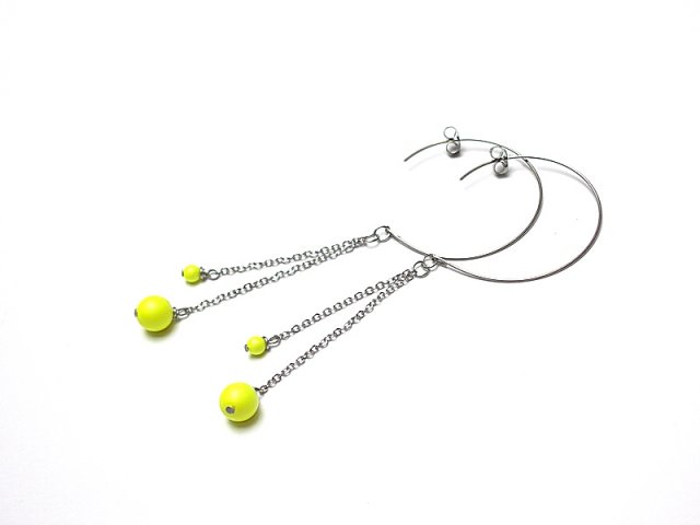 Alloys Collection -pętelki /neon yellow/ 2019/- kolczyki