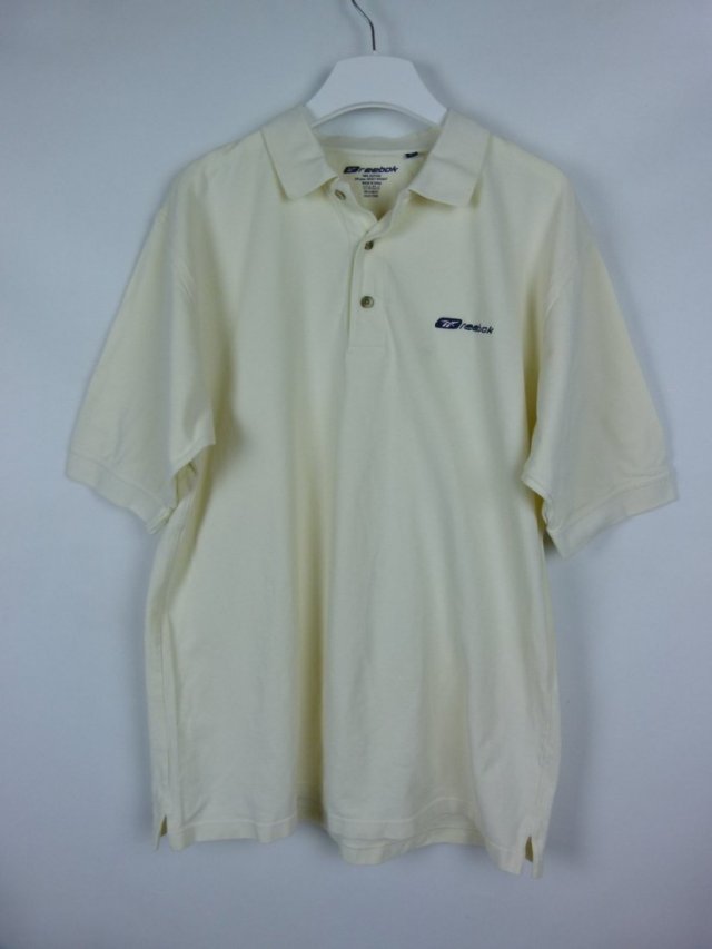 Reebok vintage koszulka polo bawełna ecru / L