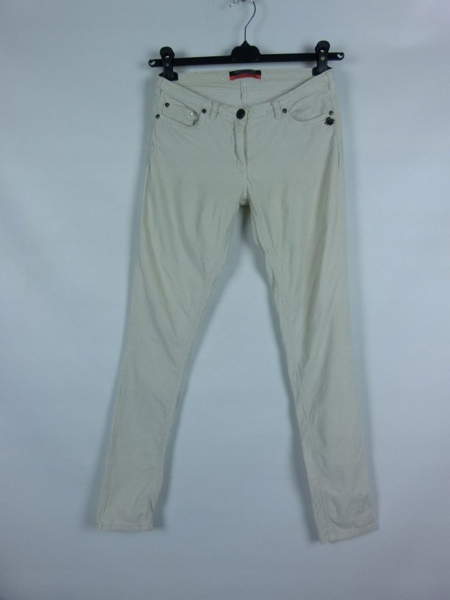 Maison Scotch cienki sztruks skinny ecru W27 L32