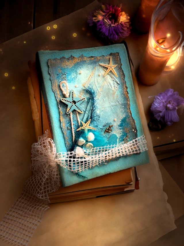 Prezent notes pamiętnik ręcznie robiony marynistyczny prezent pod choinkę