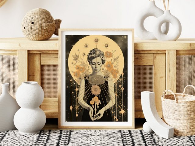 Plakat Kobieta astrologia kolaż 2 - format 40x50 cm