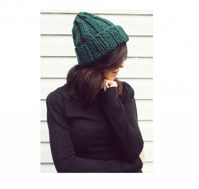 CZAPKA BEANIE HANDMADE BUTELKOWA ZIELEŃ