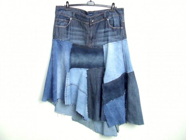 spódnica jeans r.50/52 recykling art