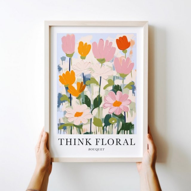 Plakat kolorowe kwiaty jasne - format 40x50 cm