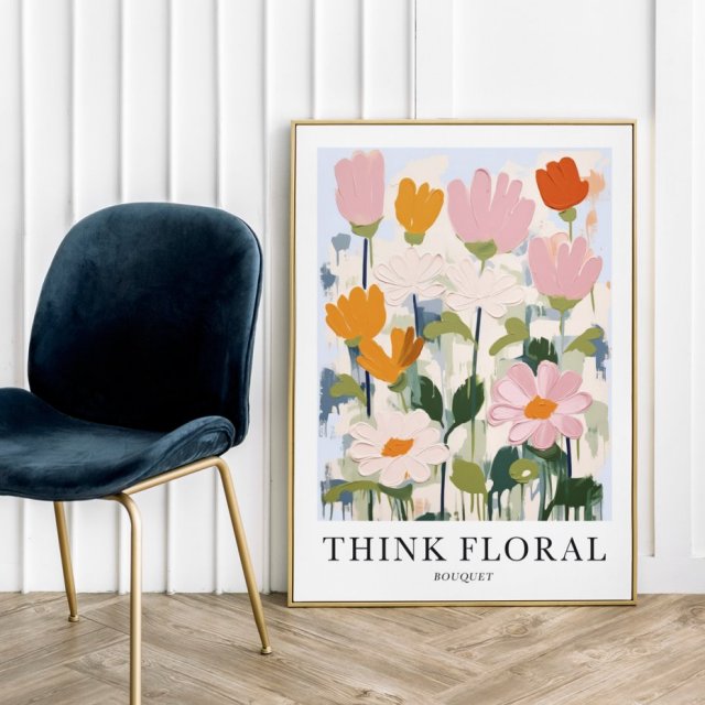 Plakat kolorowe kwiaty jasne - format 50x70 cm