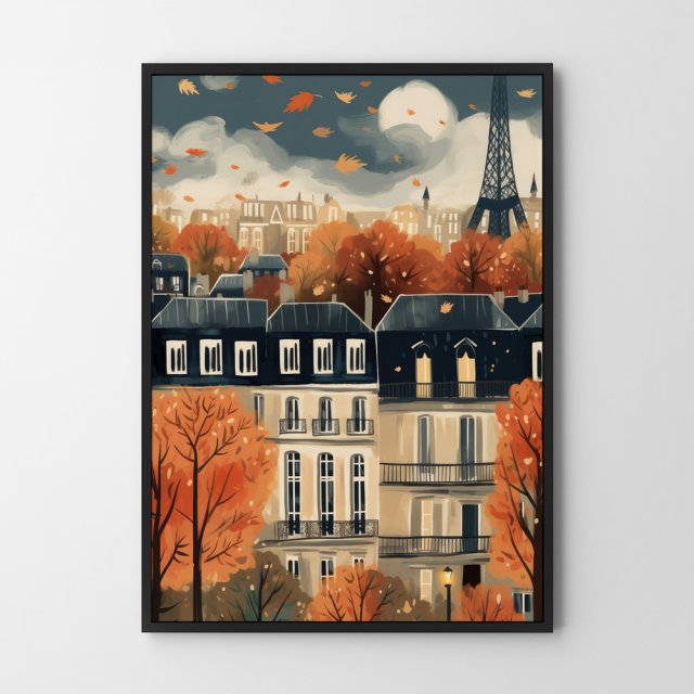 Plakat Jesień w Paryżu - format 30x40 cm
