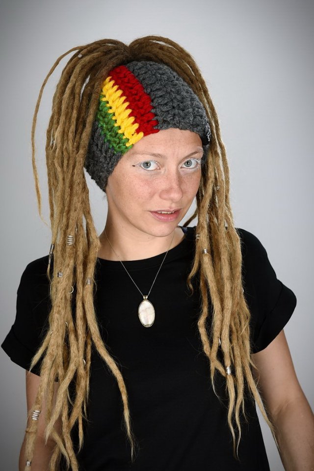 Opaska DreadLove Rasta 07 - CIEMNOSZARA