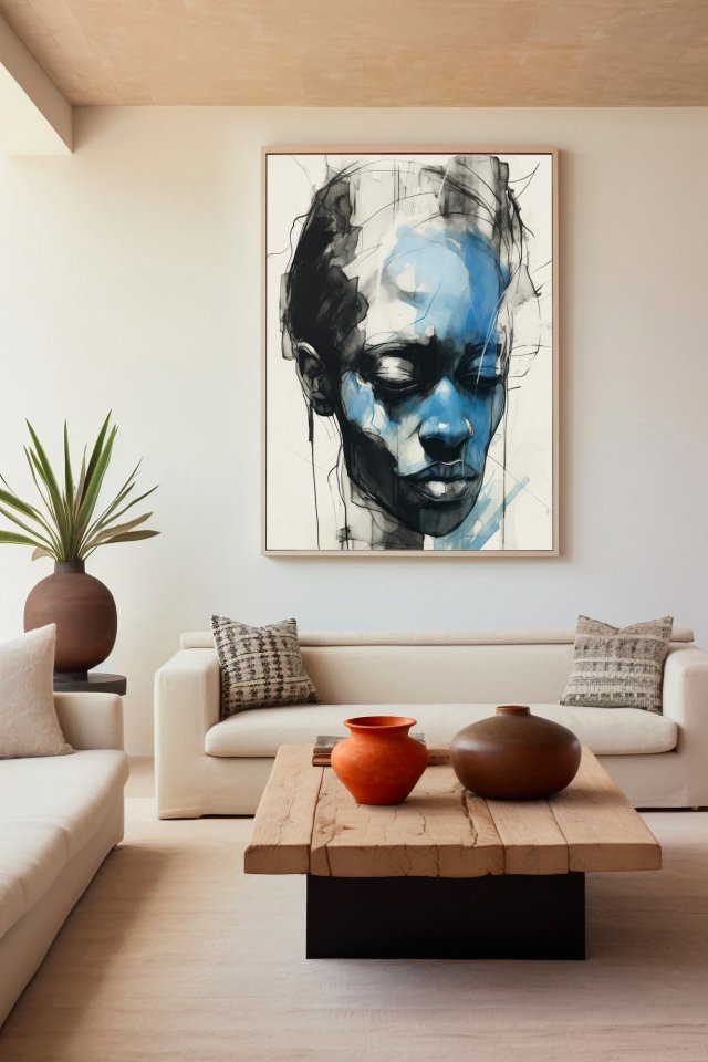Plakat Jazzman portret abstrakcja - format 61x91 cm