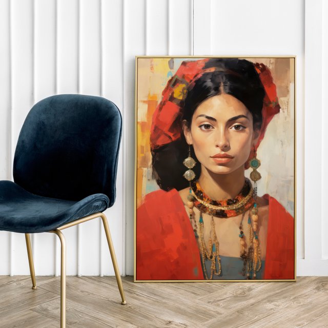 Plakat Dziewczyna portret piękna kolor 40x50 cm