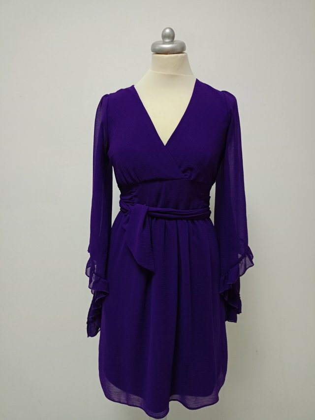 PURPLE* fioletowa zwiewna sukienka S