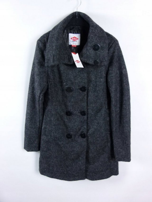 Lee Cooper szary płaszcz filcowy z wełną z metką / L