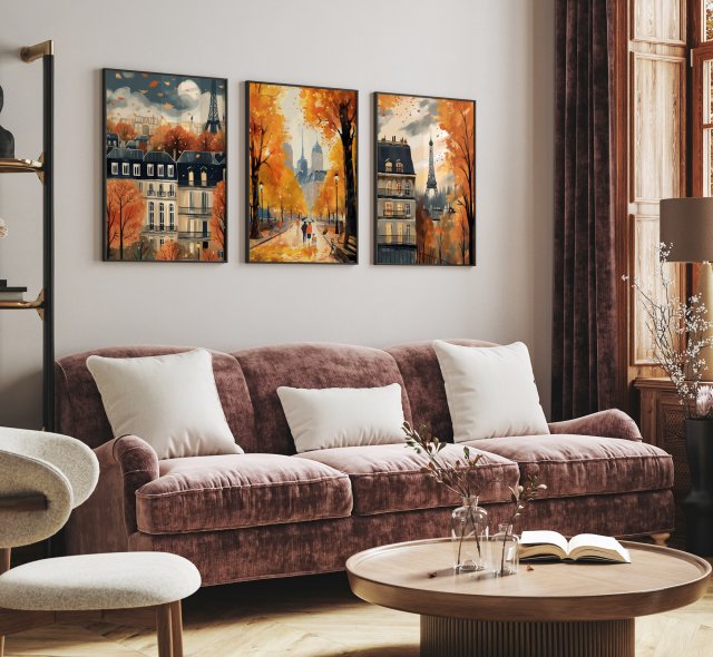 Zestaw 3 plakatów Miasto - format  61x91 cm