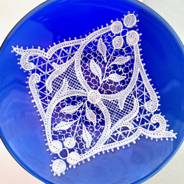 Artistic Historic Lace - Cobalt Blue Glass ❀ڿڰۣ❀ Koronkowa paterka