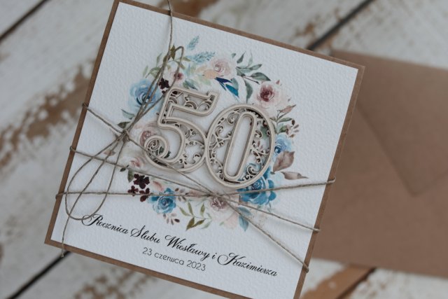 Wyjątkowa personalizowana kartka na 50 rocznicę ślubu