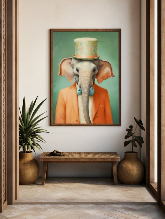 Ilustracja plakat Słoń 61x91 cm