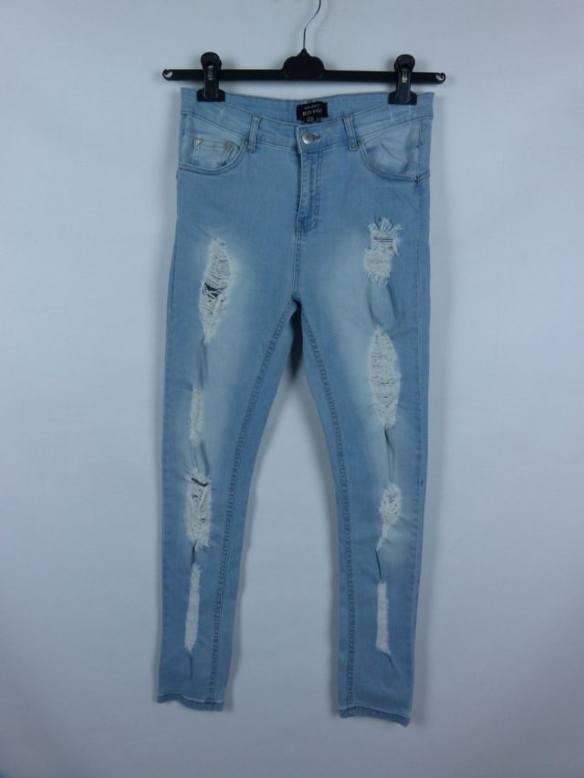 - Mid Rise spodnie jeans skinny dziury 12 / 40