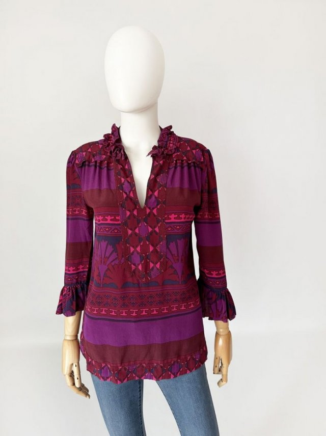 Tory Burch wzorzysta bluzka z jedwabiu