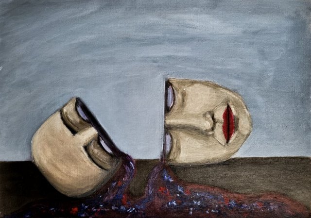 Obraz malowany pt. "Śnienie" 42x30cm akryl na płótnie
