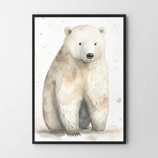 Plakat Zimowy Miś  - format 30x40 cm
