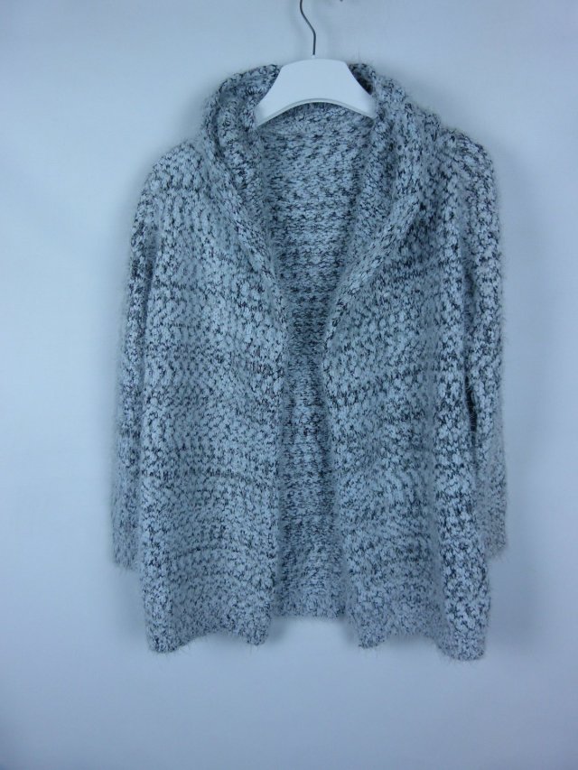 Damski sweter narzutka z kapturem / XL